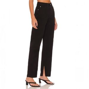 WeWoreWhat Jeans High Rise Straight Leg Side Hem Slit Black Denim Womens Size 27